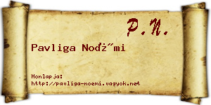 Pavliga Noémi névjegykártya